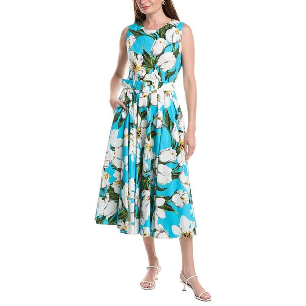 Samantha Sung Womens Abelia Midi Dress, Blue